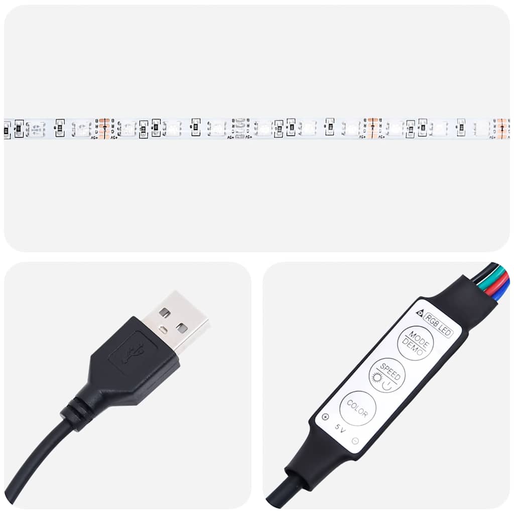 TV ormarić s LED svjetlima boja hrasta 193,5x41x50 cm