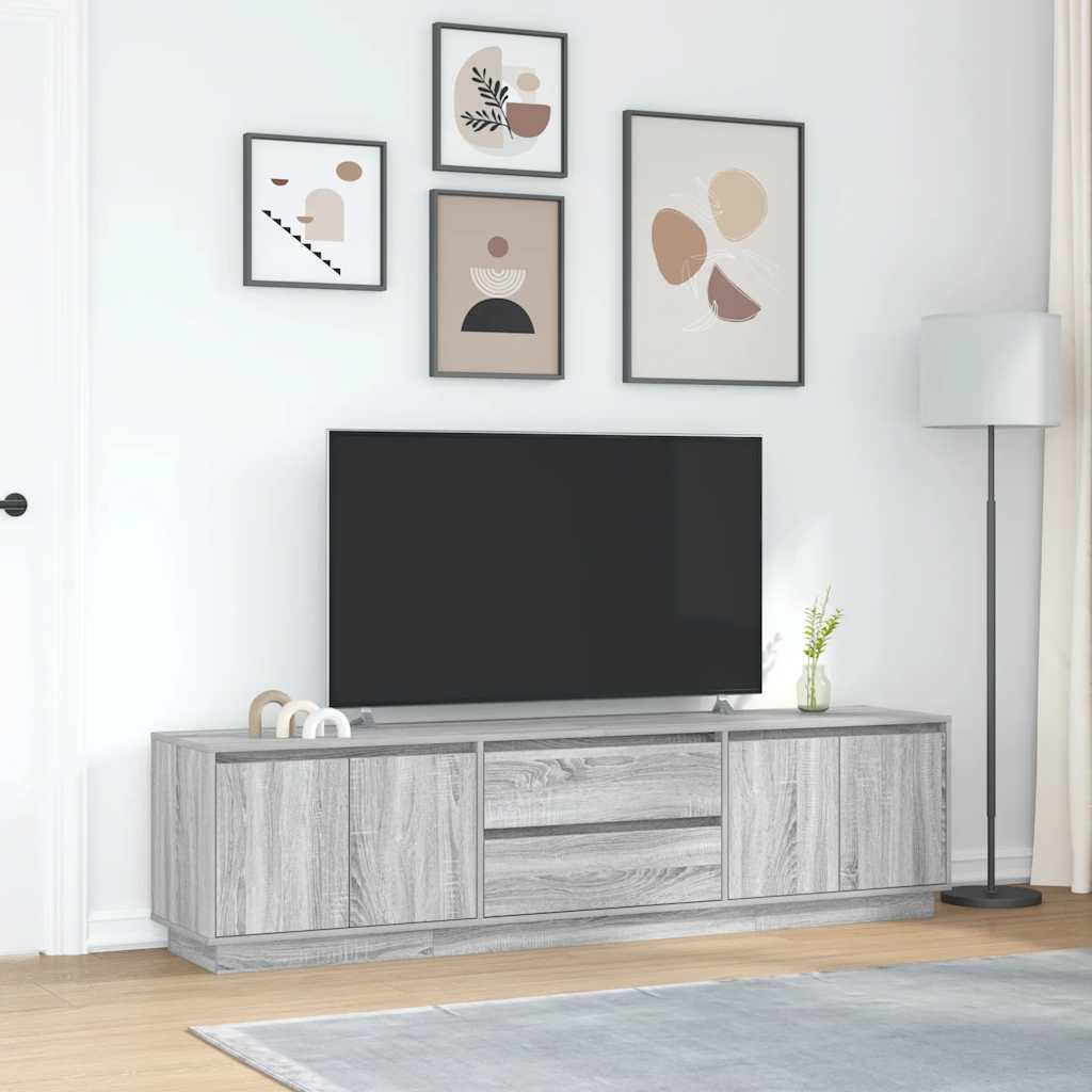 TV ormarić s LED svjetlima boja hrasta 193,5x41x50 cm