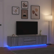 TV ormarić s LED svjetlima boja hrasta 193,5x41x50 cm