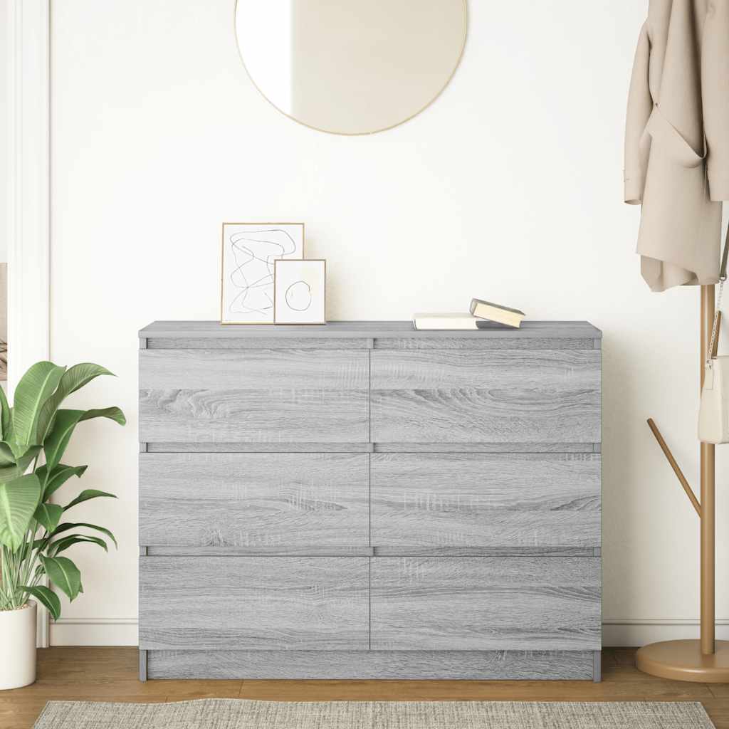 Komoda Siva Sonoma 100x35x76 cm Konstruirano drvo