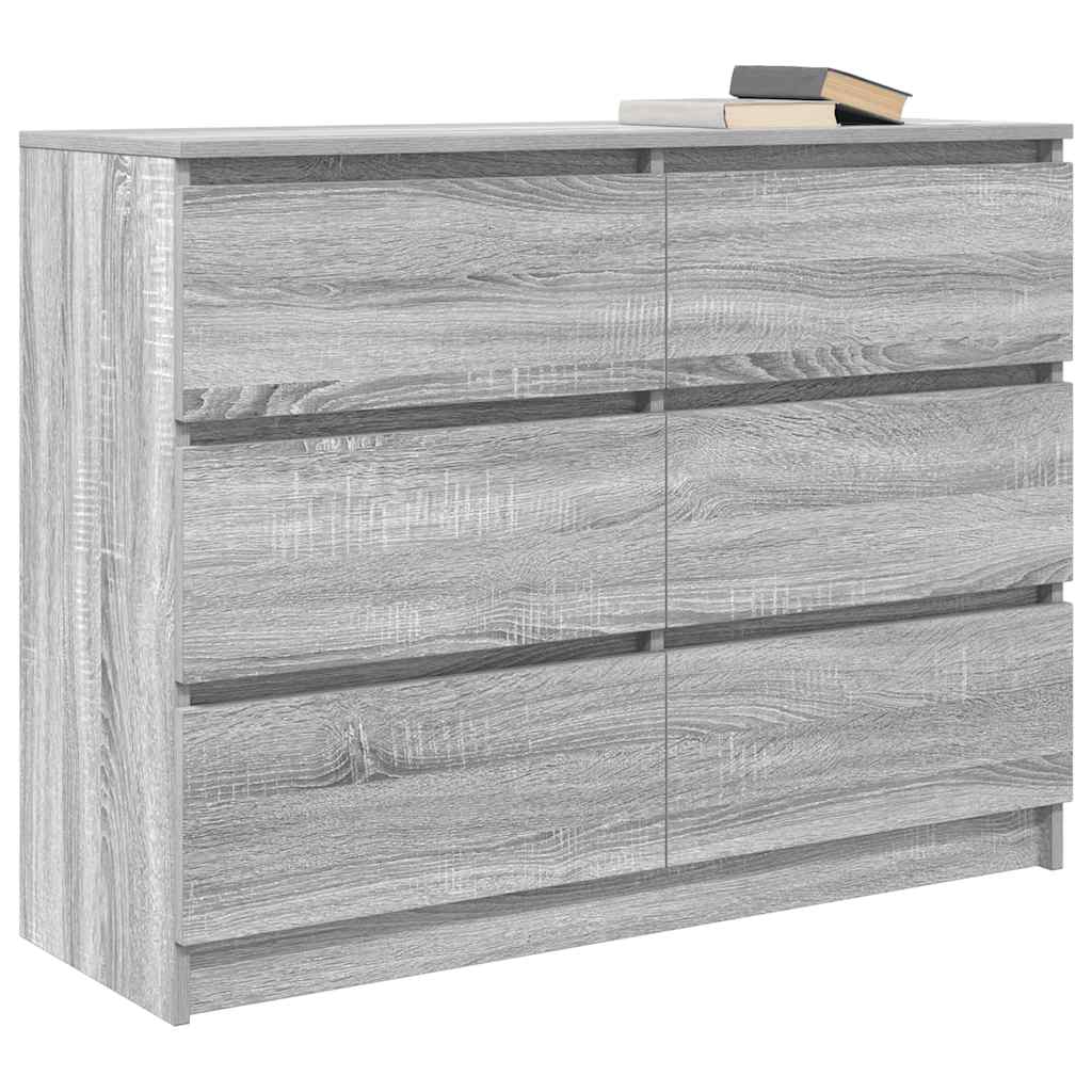 Komoda Siva Sonoma 100x35x76 cm Konstruirano drvo
