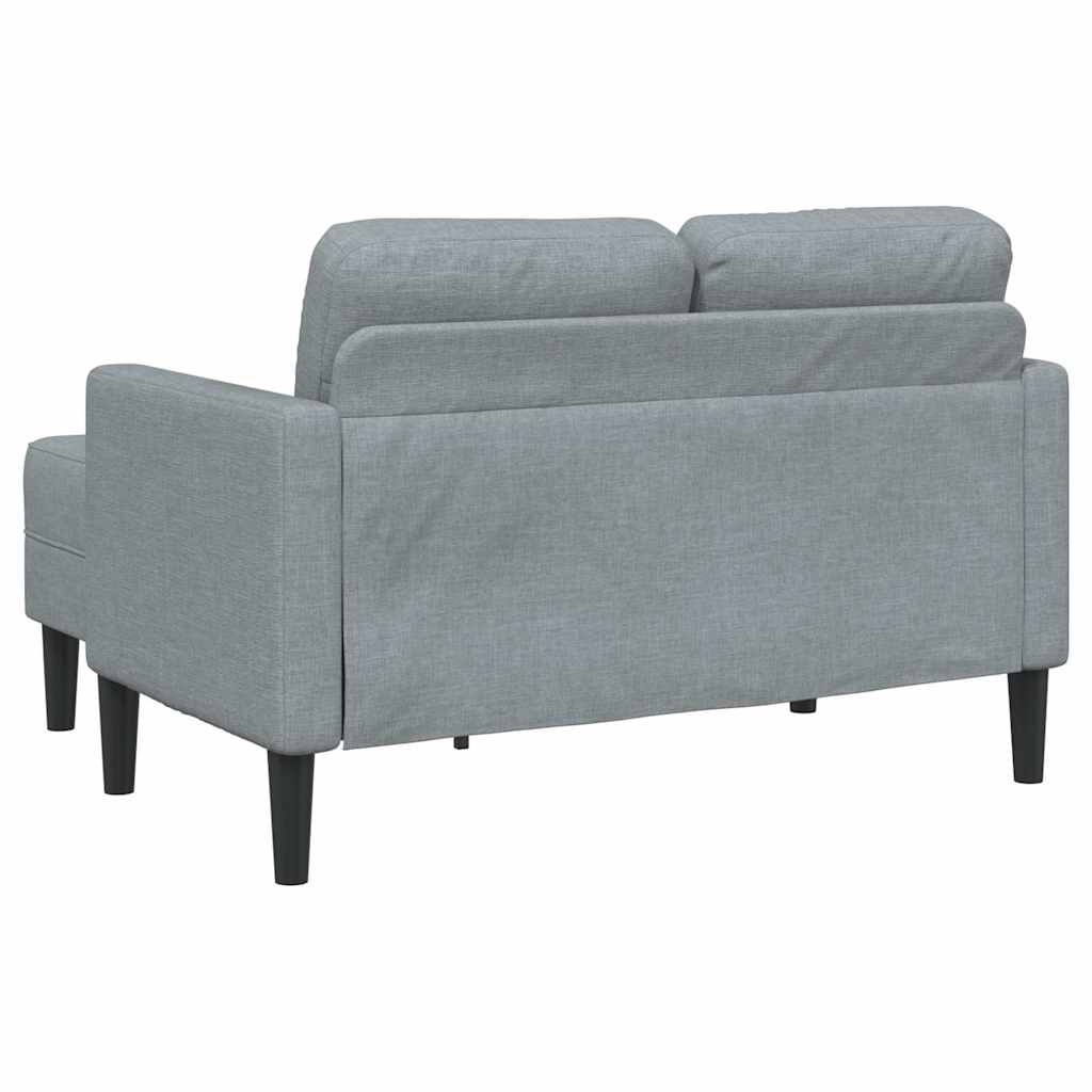 Dvosjed s ležaljkom L-oblika svijetlo siva 125 cm tkanina
