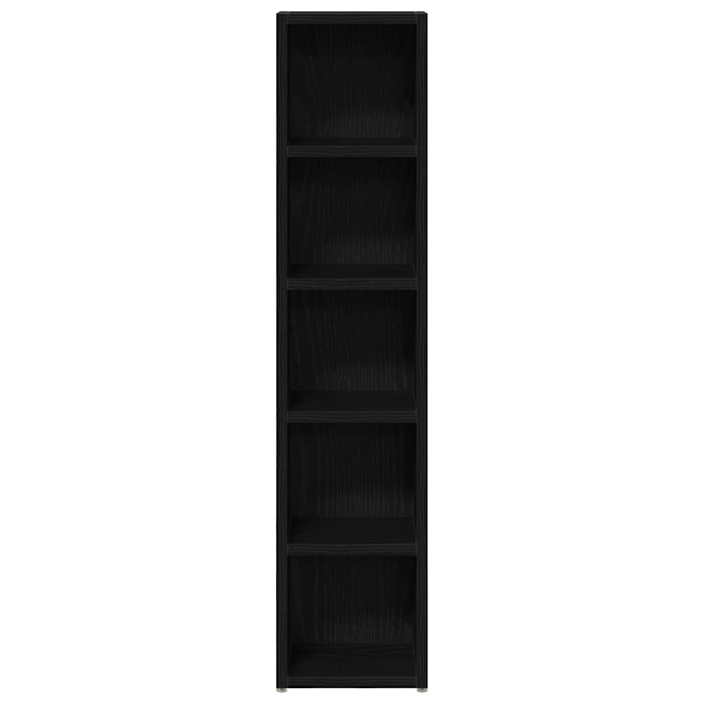 CD ormarići 2 kom crni hrast 21x16x93,5 cm konstruirano drvo