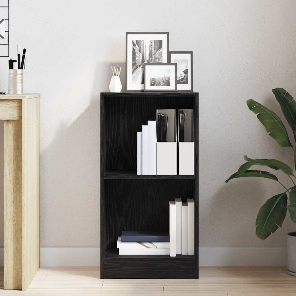 Polica za knjige crni hrast 40x24x76 cm Inženirsko drvo