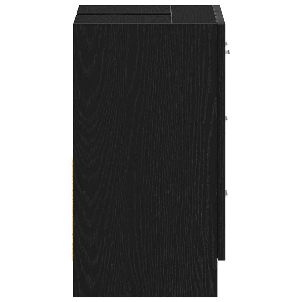 Ormarić za umivaonik crni hrast 63x30x54 cm inženjerski drvo