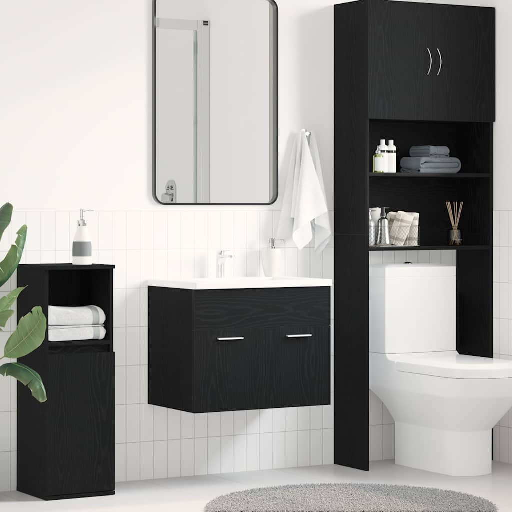 Ormarić za umivaonik u kupaonici crni hrast 60x38,5x46 cm inženjerski drvo