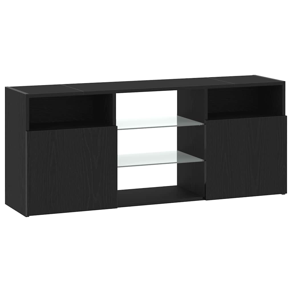 TV ormarić s LED svjetlima crni hrast 120x30x50 cm inženjerski drvo