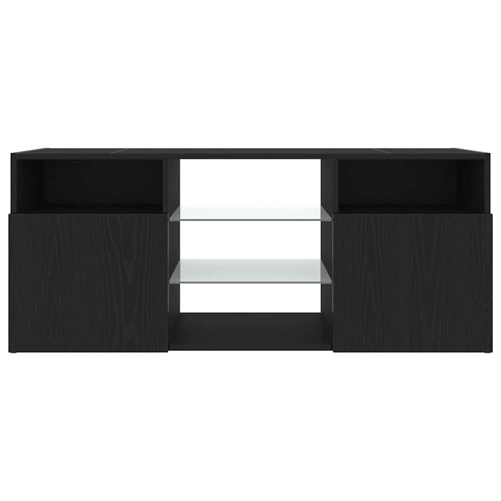 TV ormarić s LED svjetlima crni hrast 120x30x50 cm inženjerski drvo