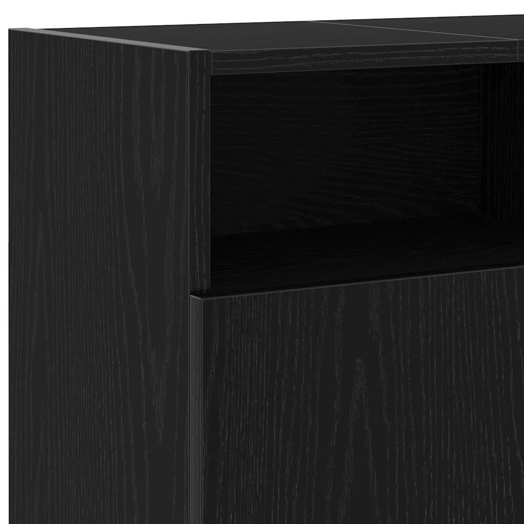 TV ormarić s LED svjetlima crni hrast 120x30x50 cm inženjerski drvo