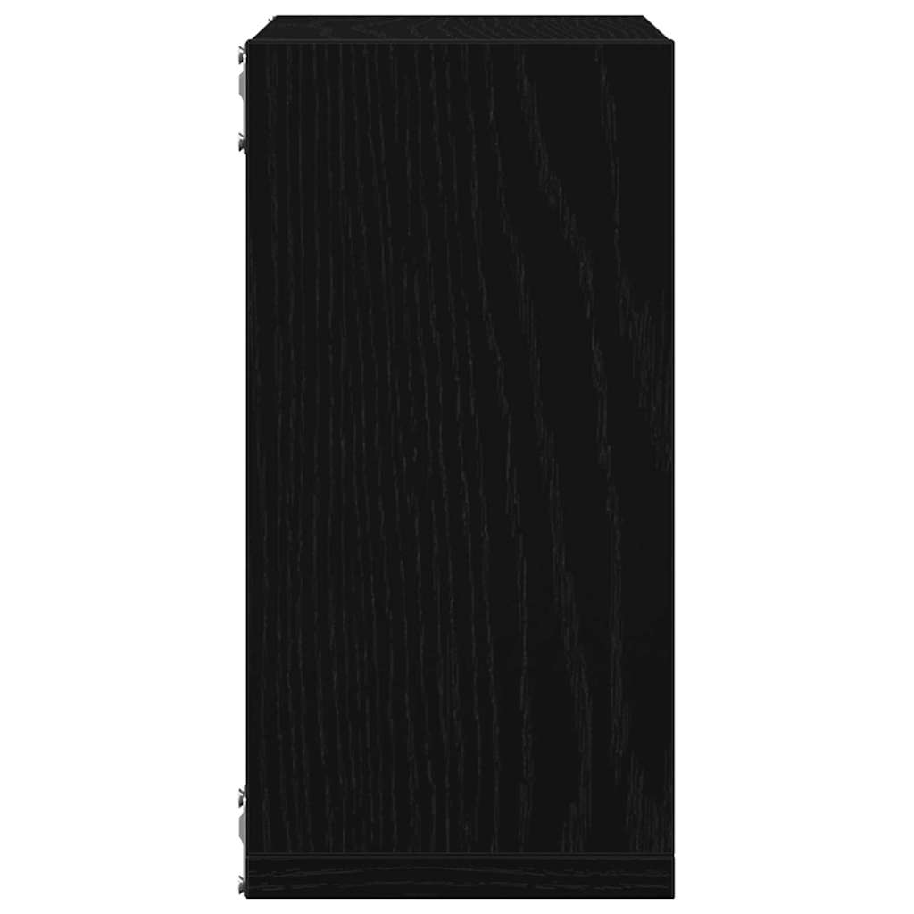 Zidne kockaste police 2 kom crni hrast 30x15x30 cm inženjersko drvo