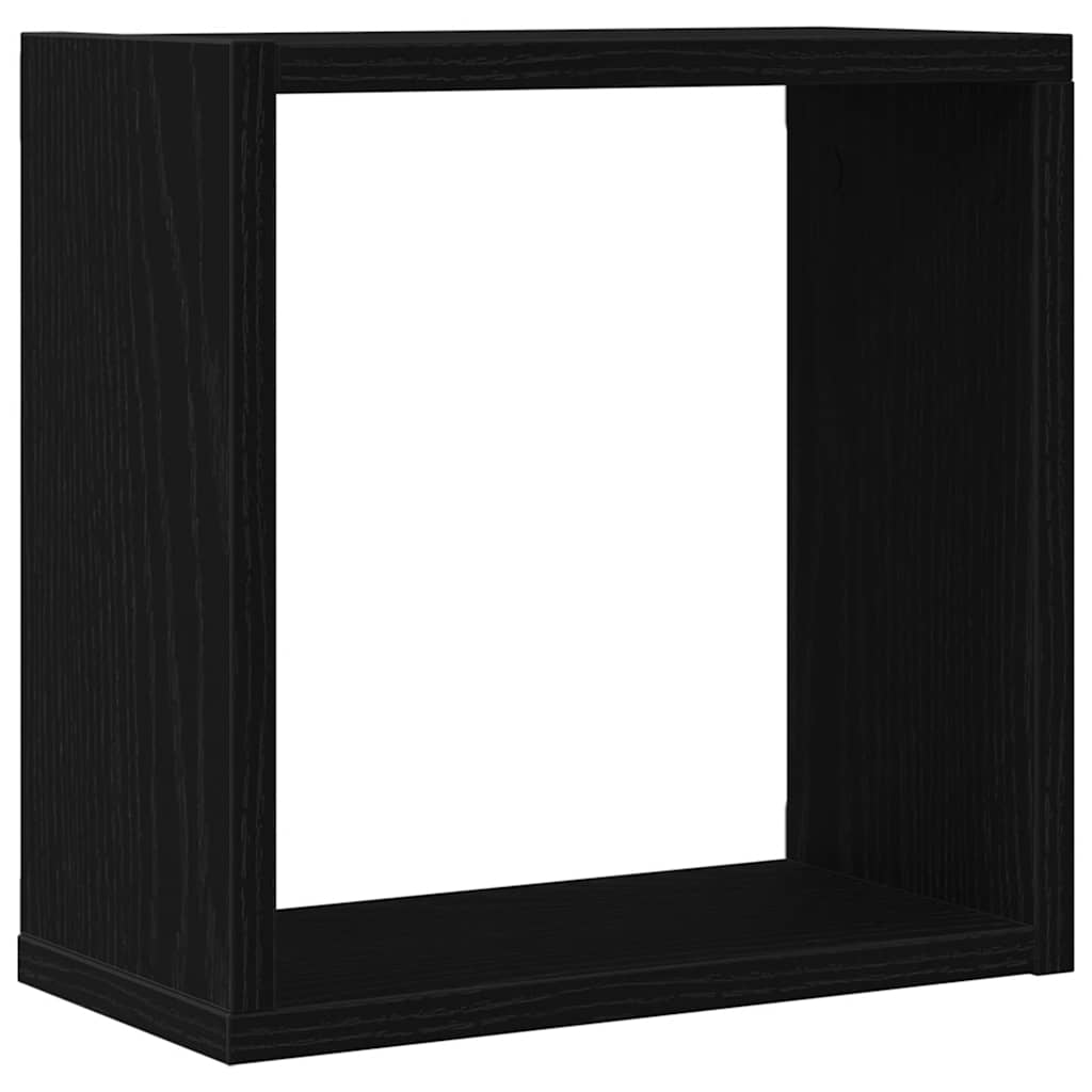 Zidne kockaste police 6 kom crni hrast 30x15x30 cm inženjersko drvo