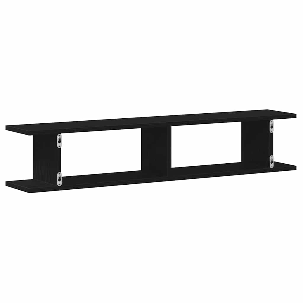 Zidne police 2 kom. Crni hrast 105x18x20 cm Konstruirano drvo