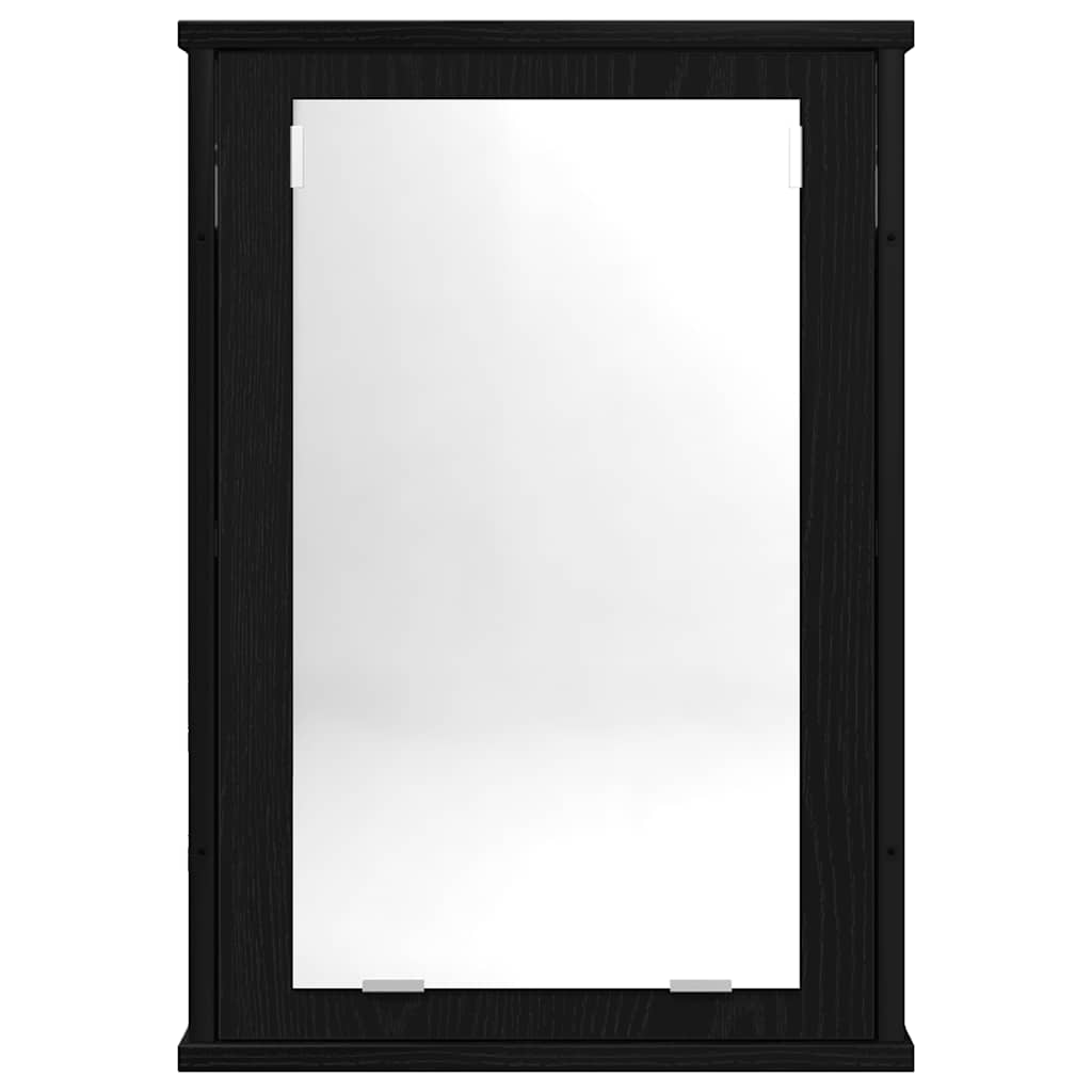 Ormarić za kupaonsko ogledalo crni hrast 42x12x60 cm inženjerski drvo