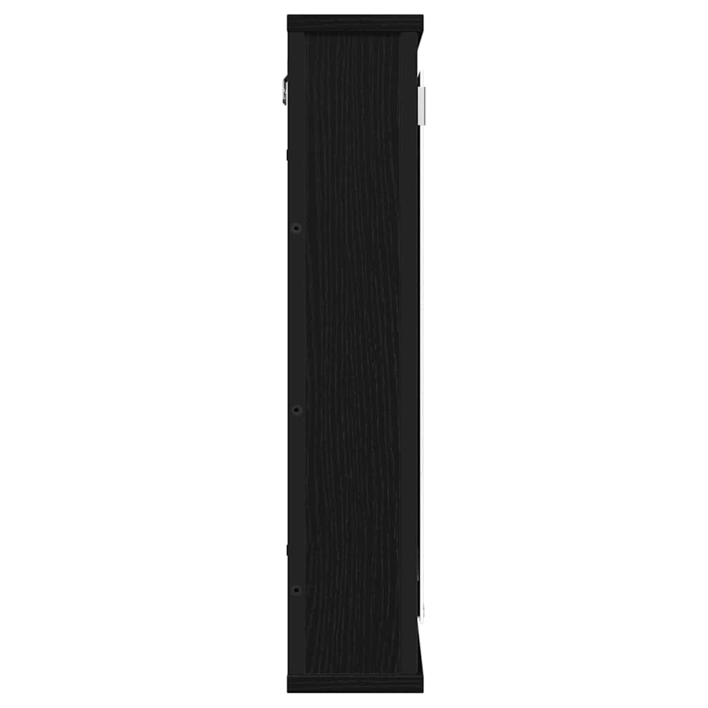Ormarić za kupaonsko ogledalo crni hrast 42x12x60 cm inženjerski drvo