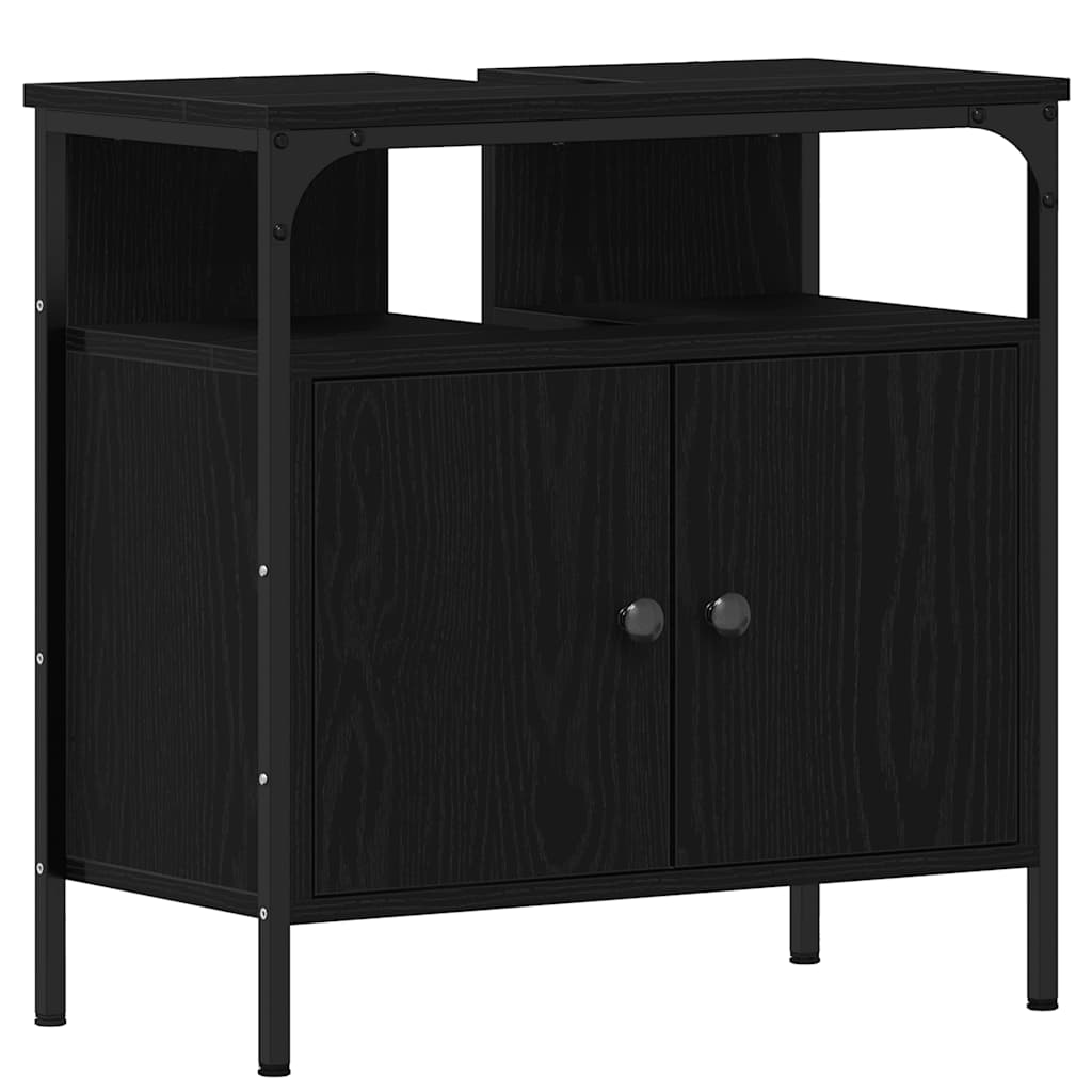 Ormarić za umivaonik u kupaonici crni hrast 60x30x60 cm inženjerski drvo