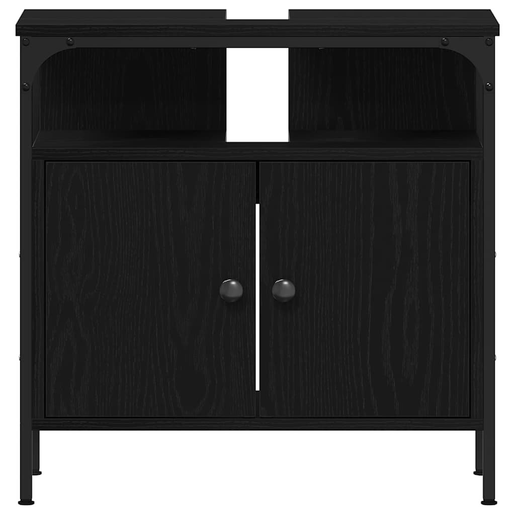 Ormarić za umivaonik u kupaonici crni hrast 60x30x60 cm inženjerski drvo