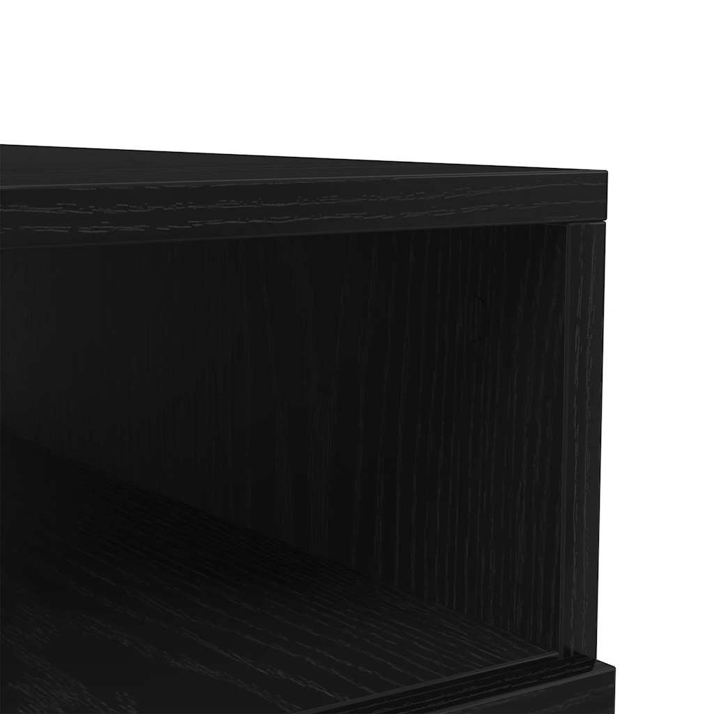 Klub stolić s LED svjetlima crni hrast 90x49x40 cm