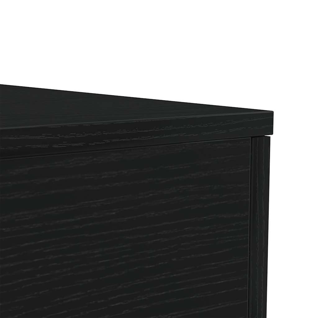 Klub stolić s LED svjetlima crni hrast 90x50x40 cm