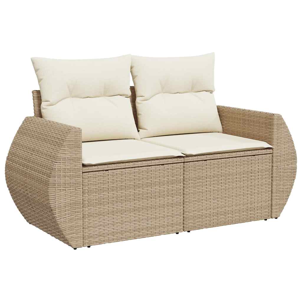 4-dijelni set vrtnih sofa s jastucima bež od poliratana