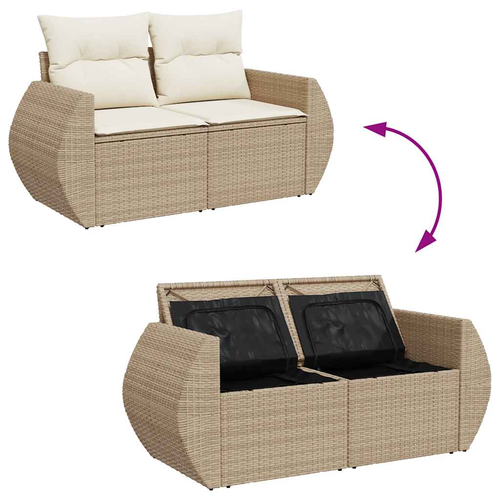 4-dijelni set vrtnih sofa s jastucima bež od poliratana
