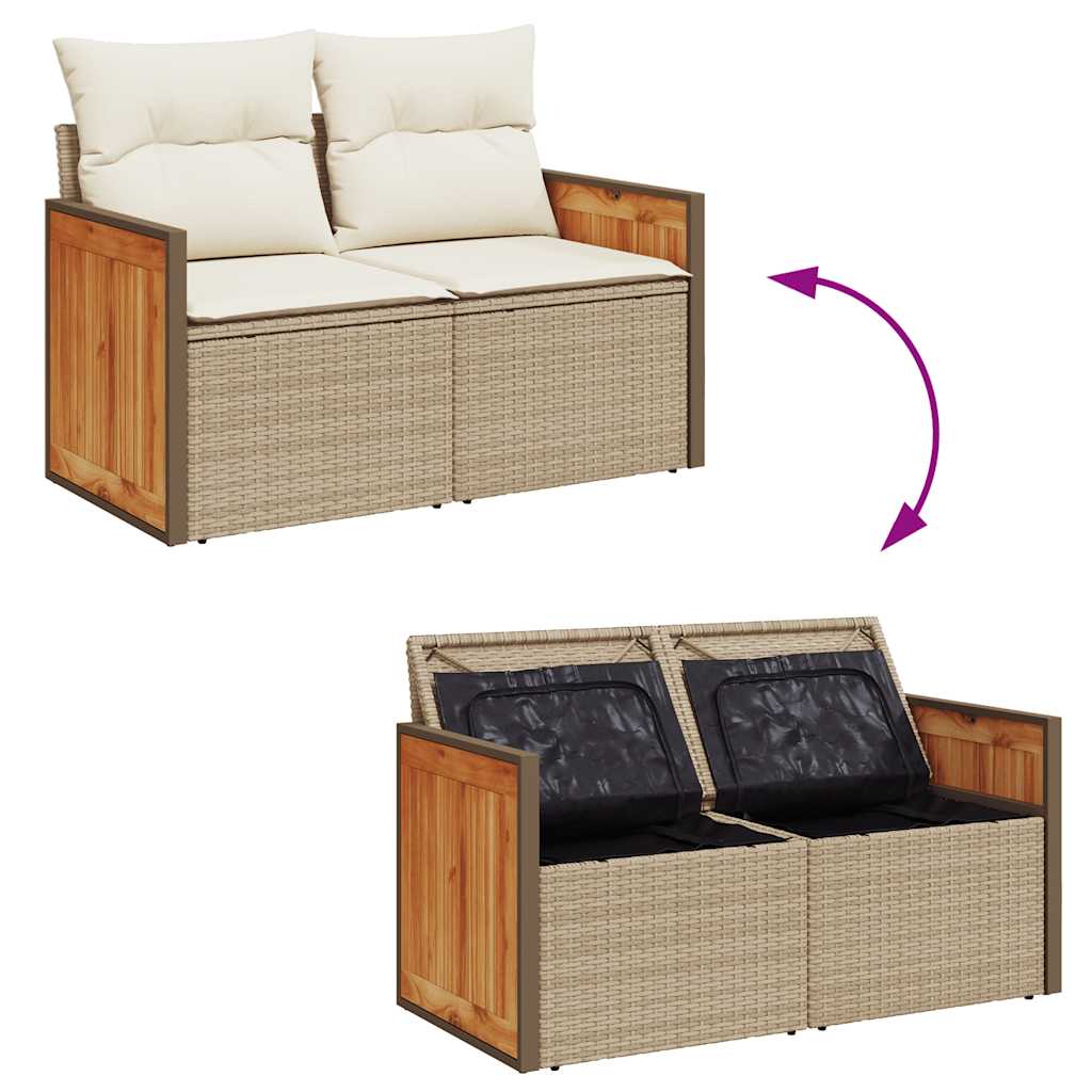 4-dijelni set vrtnih sofa s jastucima bež od poliratana