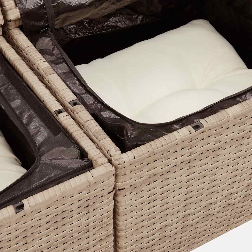 4-dijelni set vrtnih sofa s jastucima bež od poliratana