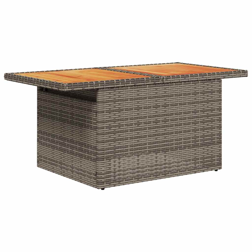 Vrtni set od 8 dijelova s jastucima, smeđi poliratan, akacija