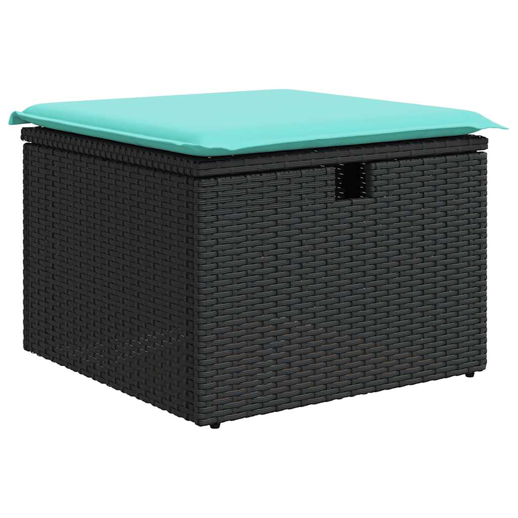 Vrtni set od 7 dijelova s jastucima, smeđi poliratan, akacija