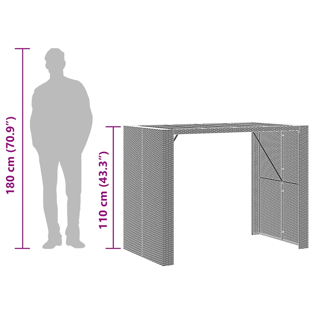5-dijelni vrtni barski set s jastucima crni poliratana bagrem Crna 145 cm