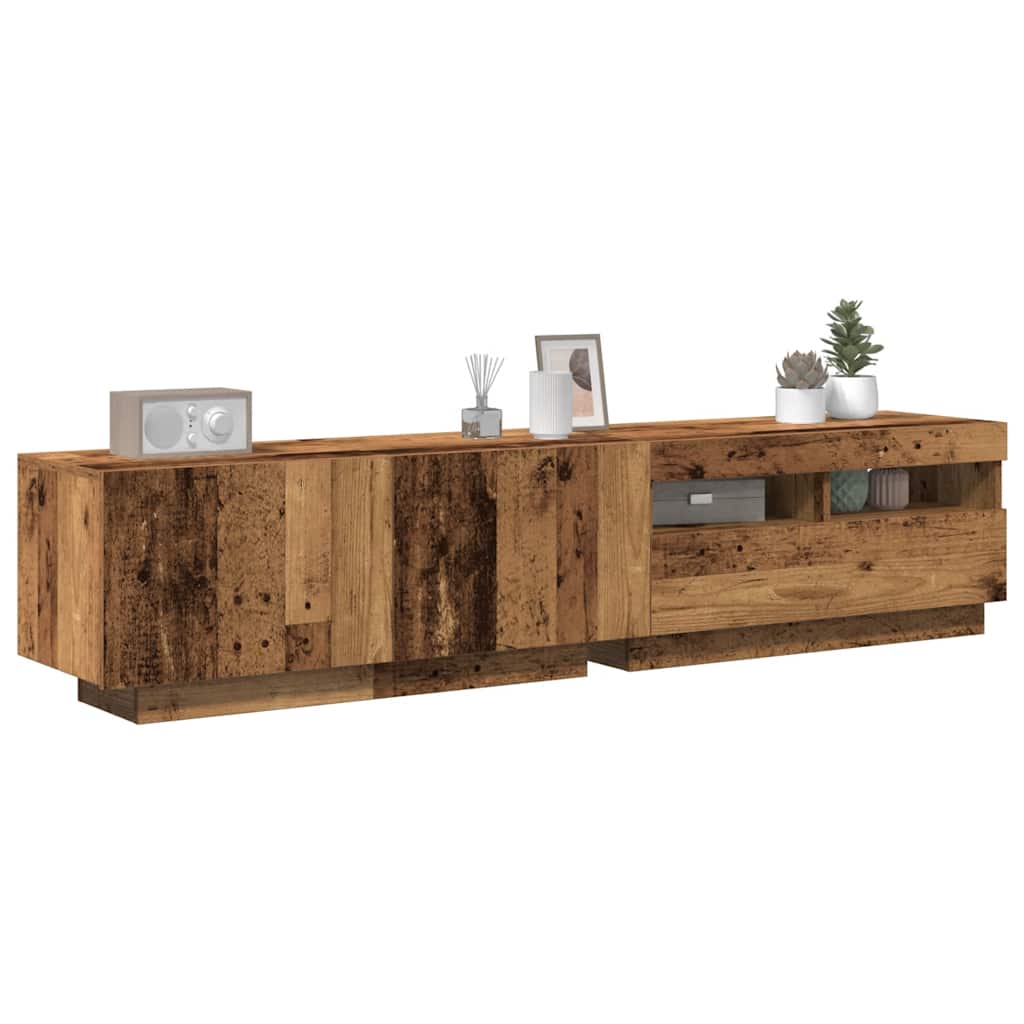 TV ormarić s LED svjetlima Artisan hrast 180x35x40 cm