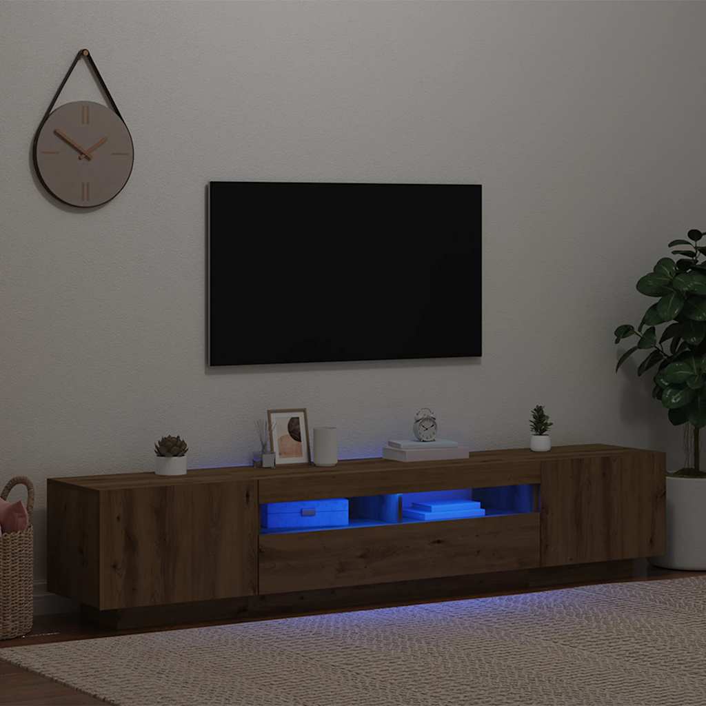 TV ormarić LED boja hrasta 200x35x40 cm konstruirano drvo