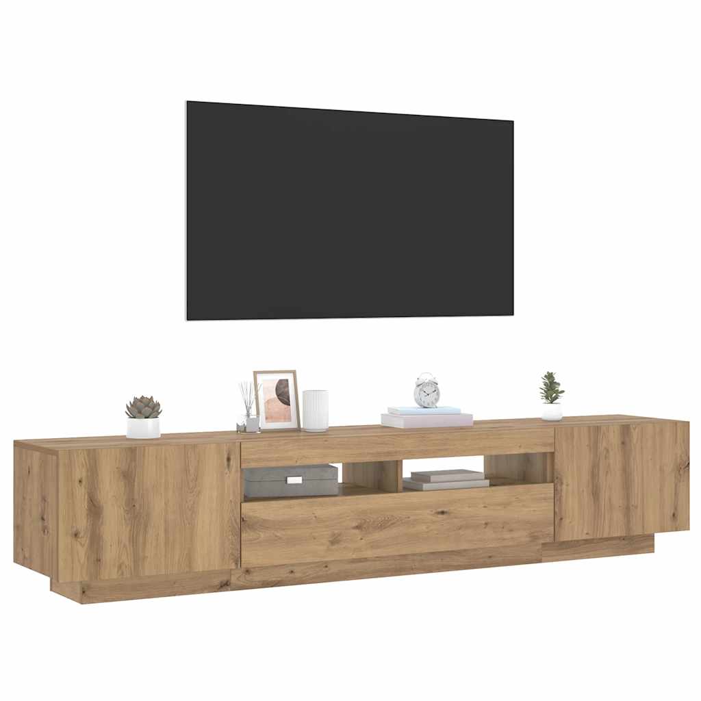 TV ormarić LED boja hrasta 200x35x40 cm konstruirano drvo