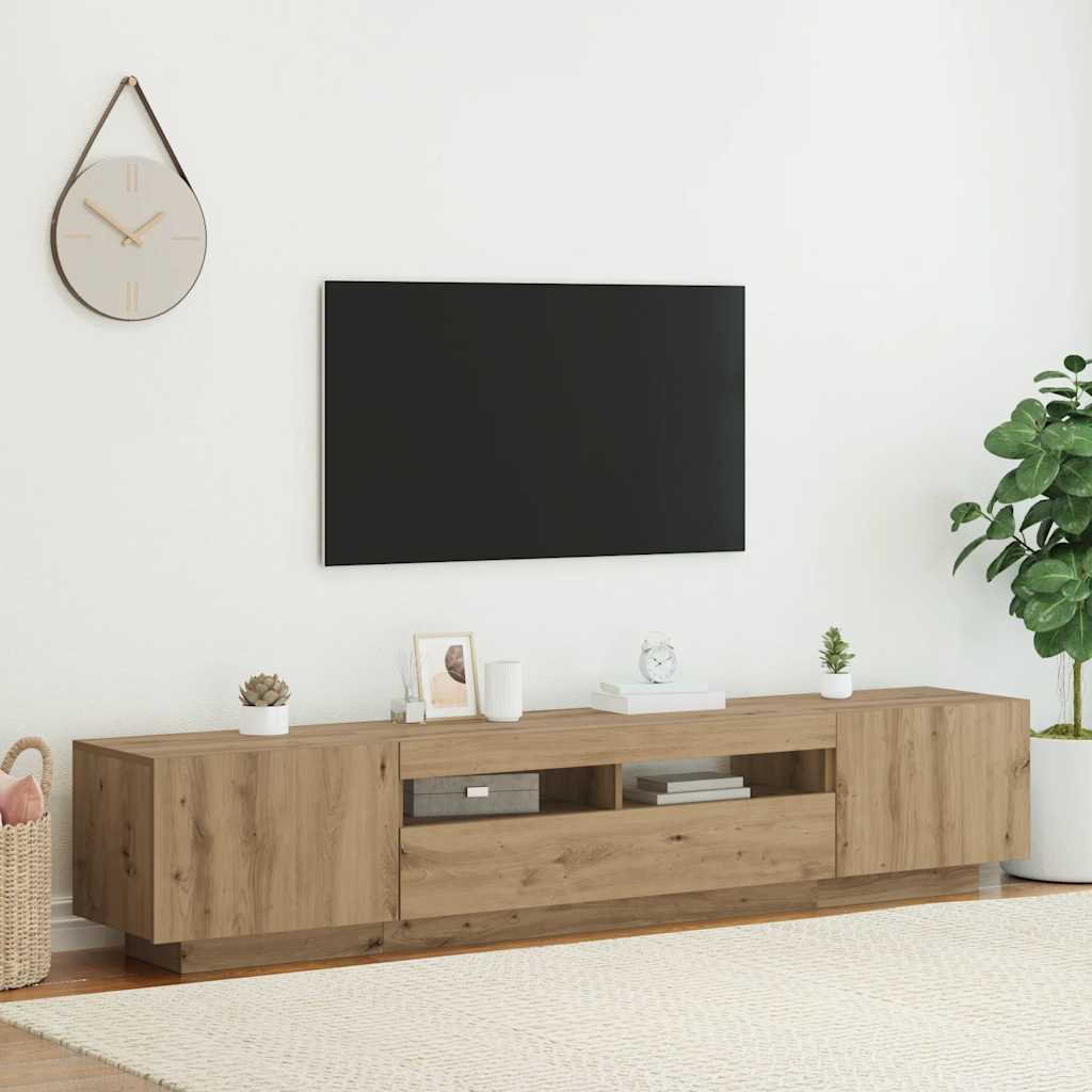 TV ormarić LED boja hrasta 200x35x40 cm konstruirano drvo