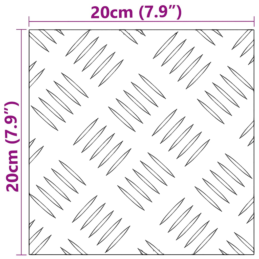 Stepenica Četvrtasti 2 pcs Srebrno 20 x 20 cm Aluminij