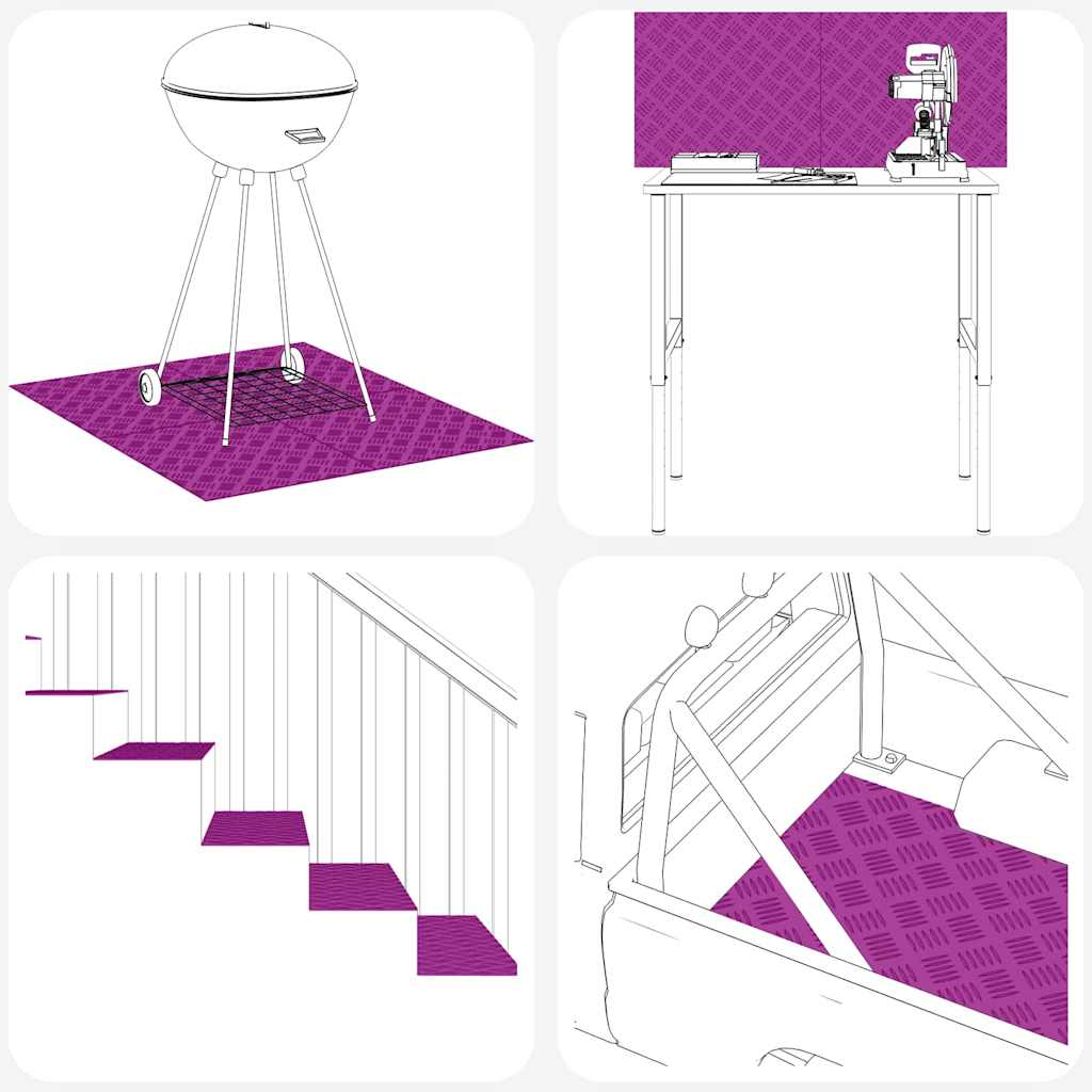 Stepenica Četvrtasti 2 pcs Srebrno 20 x 20 cm Aluminij