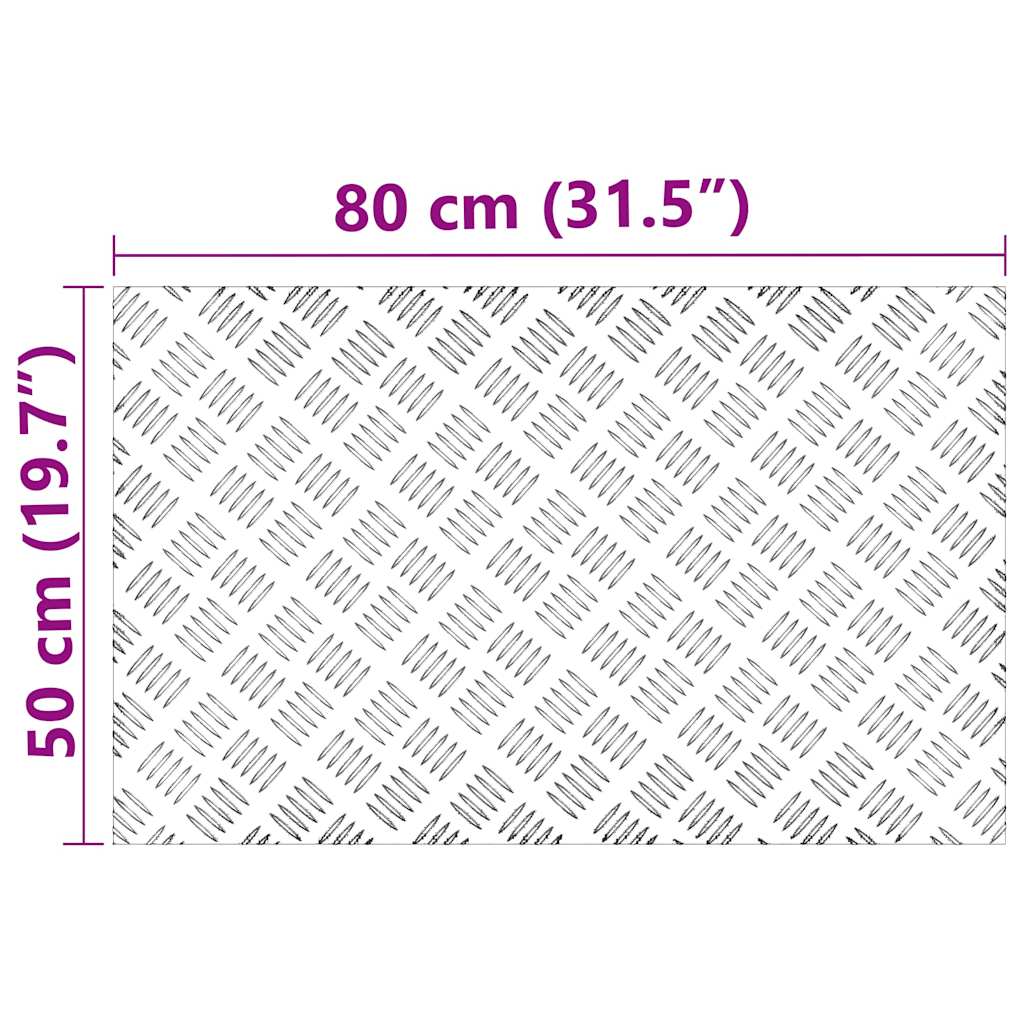 Stepenica Pravokutni 2 pcs Srebrno 80 x 50 cm Aluminij