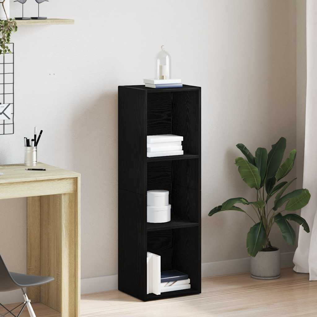 Polica za knjige crni hrast 36x30x114 cm Inženirsko drvo