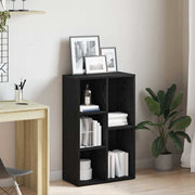 Polica za knjige crni hrast 50x25x80 cm inženjerski drvo