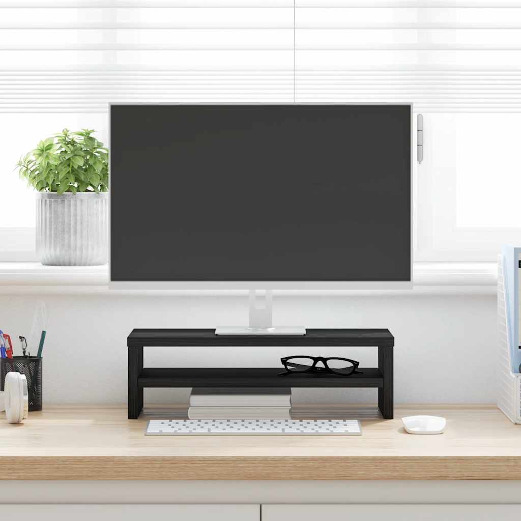 Stalak za monitor Crni hrast 42x24x13 cm Konstruirano drvo