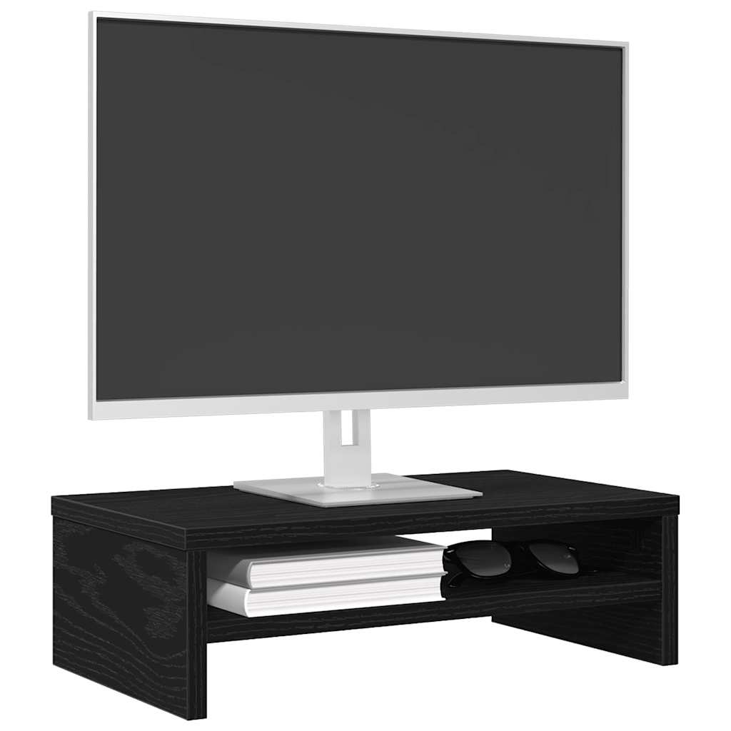 Stalak za monitor Crni hrast 42x24x13 cm Konstruirano drvo