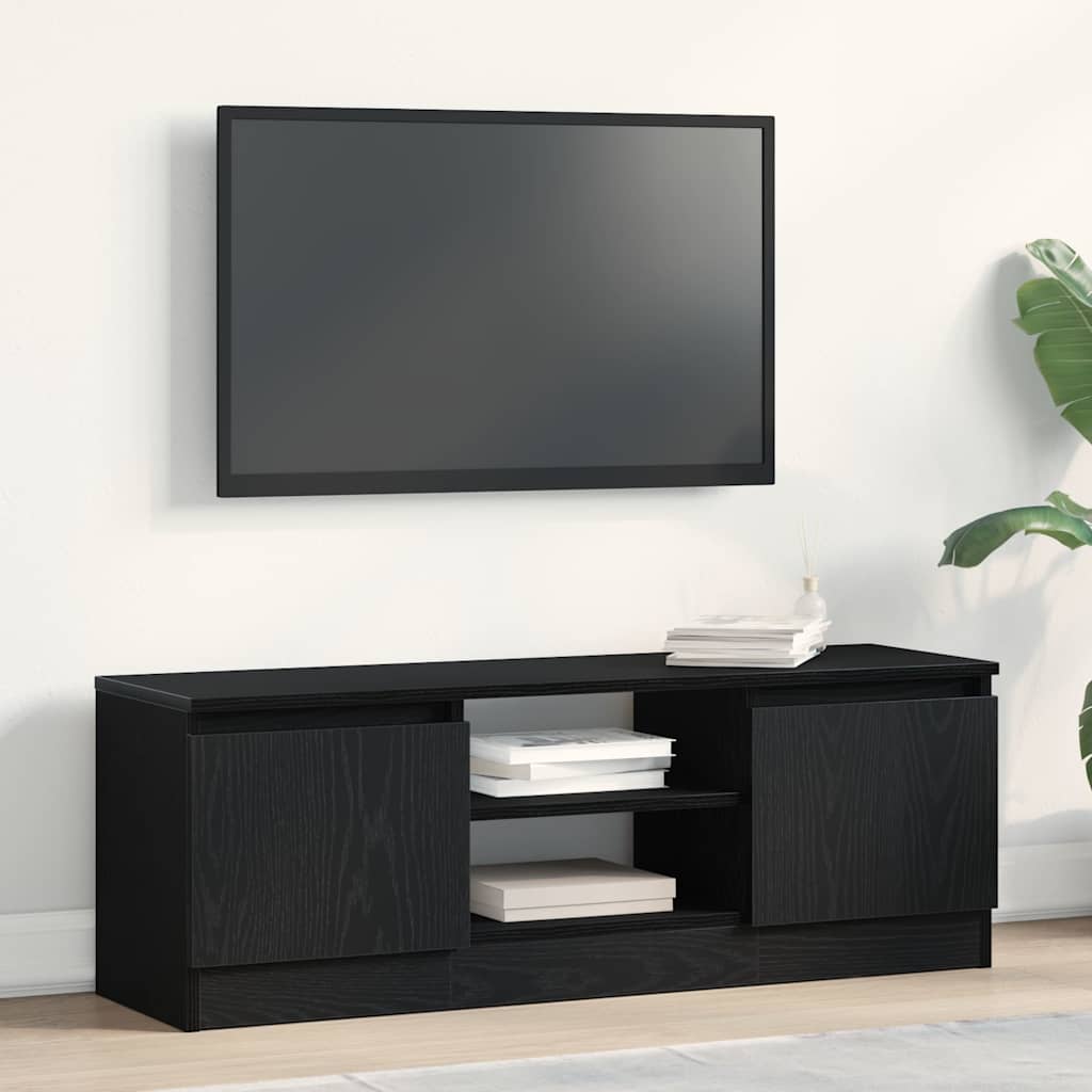 TV ormarić crni hrast 102x30x36 cm inženjerski drvo
