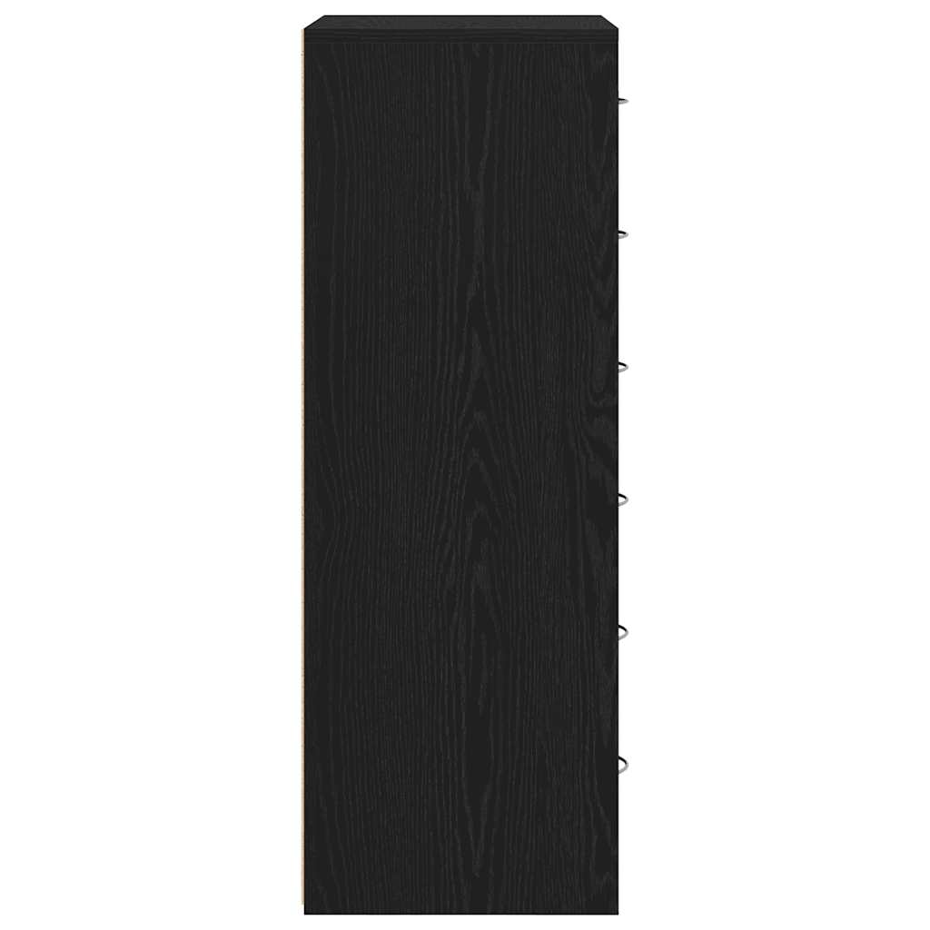 Komoda sa 6 ladica crni hrast 50x34x96 cm inženjersko drvo