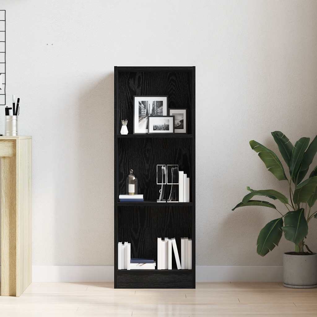 Polica za knjige crni hrast 40x24x109 cm Inženirsko drvo