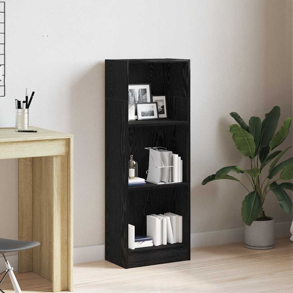 Polica za knjige crni hrast 40x24x109 cm Inženirsko drvo