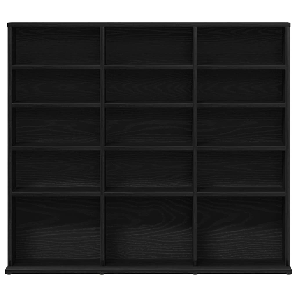 Ormarić za CD-ove crni hrast 100x23x89,5 cm inženjerski drvo