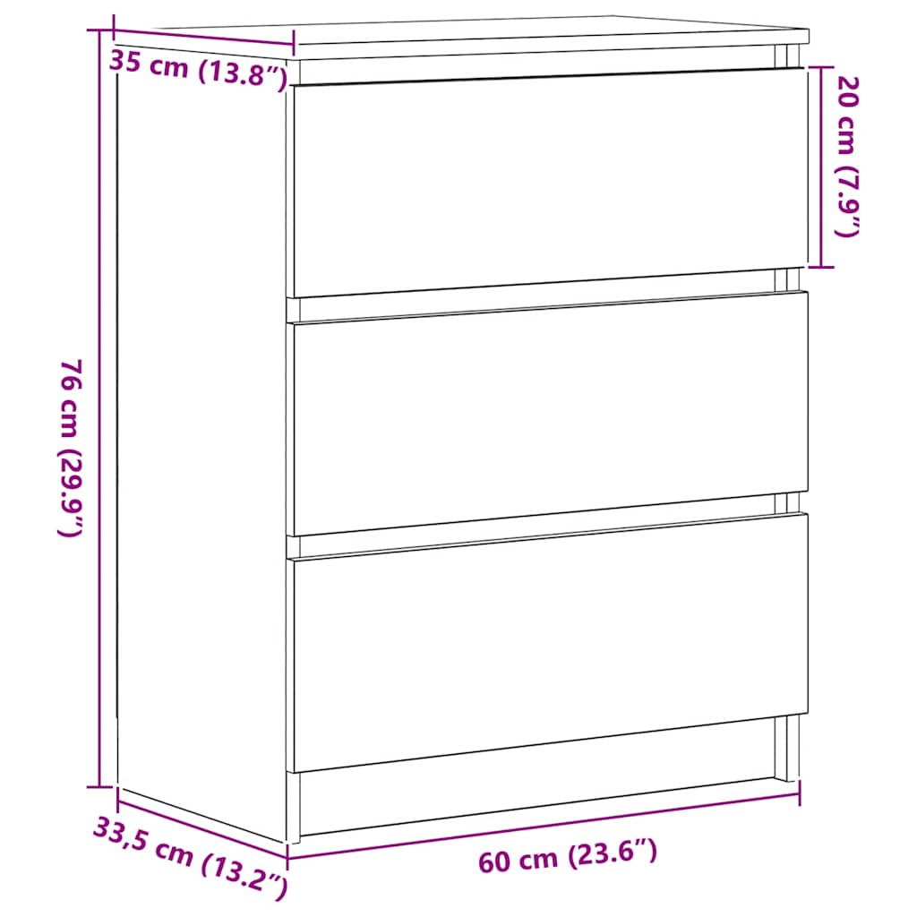 Komoda Staro drvo 60x35x76 cm Konstruirano drvo