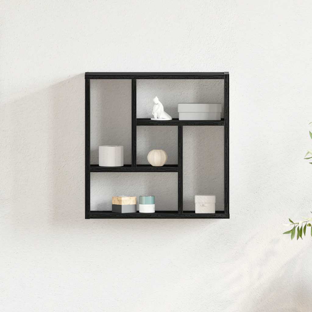 Zidna polica crni hrast 45x16x45 cm inženjerski drvo