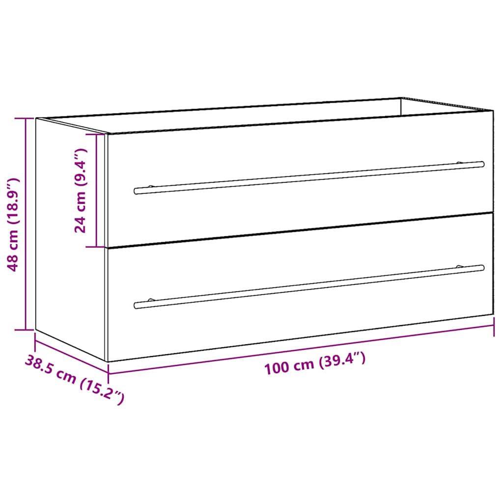 Ormarić za umivaonik u kupaonici Artisan hrast 100x38,5x48 cm Konstruirano drvo