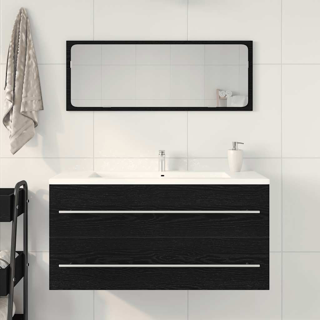 Ormarić za umivaonik u kupaonici crni hrast 100x38,5x48 cm inženjerski drvo