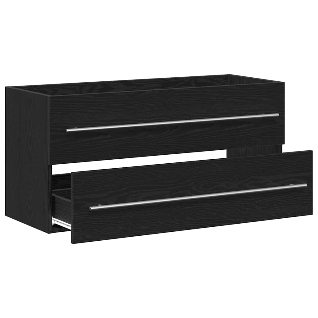 Ormarić za umivaonik u kupaonici crni hrast 100x38,5x48 cm inženjerski drvo